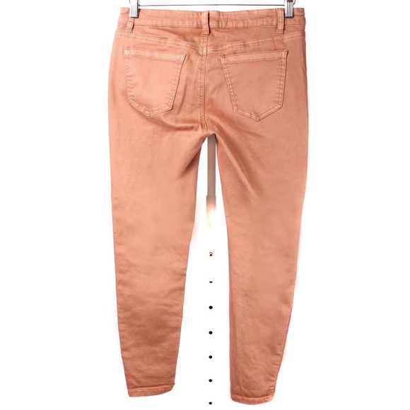 🍍 ASHLEY MASON Salmon Pink Stretch Skinny Jeans - Picture 2 of 6